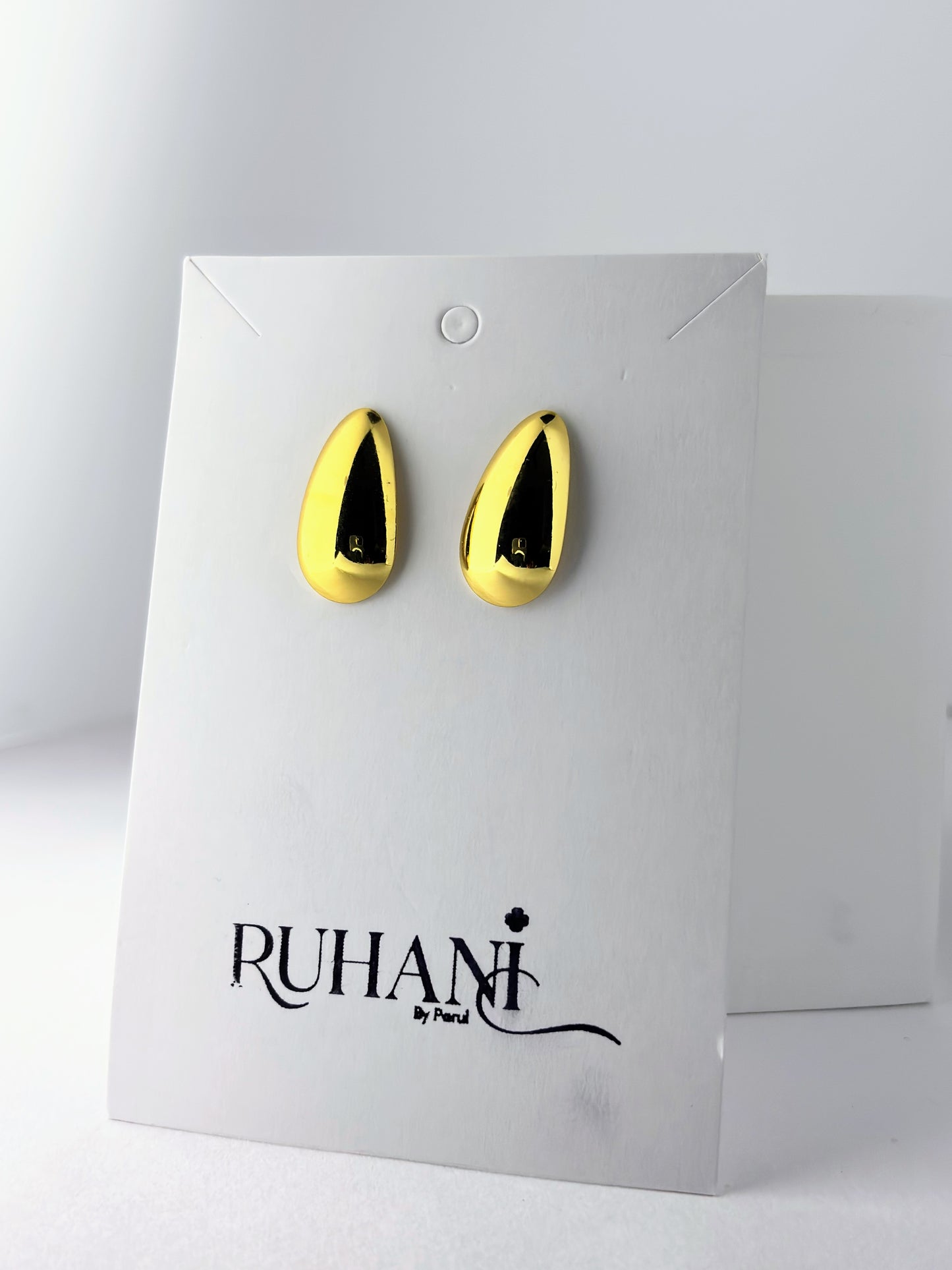 Golden Teardrop Stud Earrings