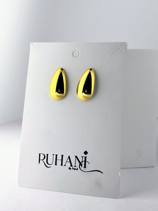 Golden Teardrop Stud Earrings