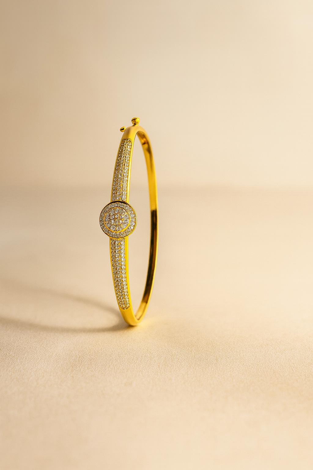 Golden Aura – Moissanite Encrusted Bangle