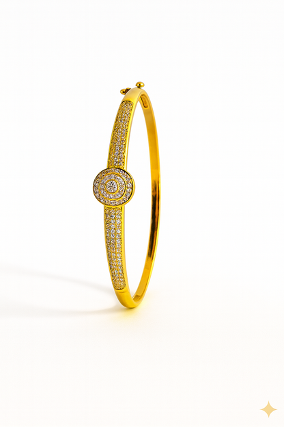 Golden Aura – Moissanite Encrusted Bangle