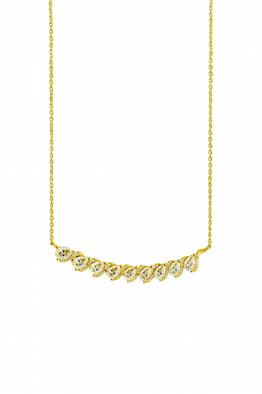 Sunlit Spark – Gold Moissanite Necklace