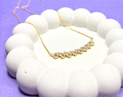 Sunlit Spark – Gold Moissanite Necklace