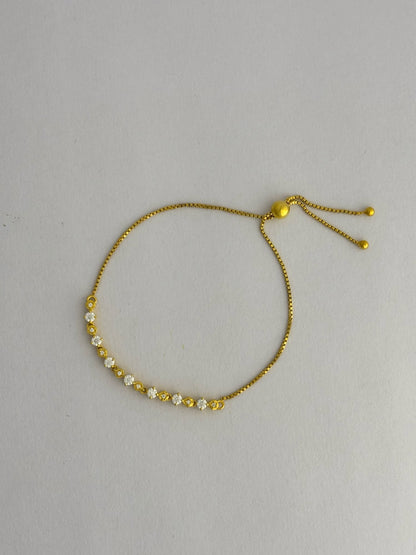 Golden Radiance – Moissanite Adjustable Bracelet