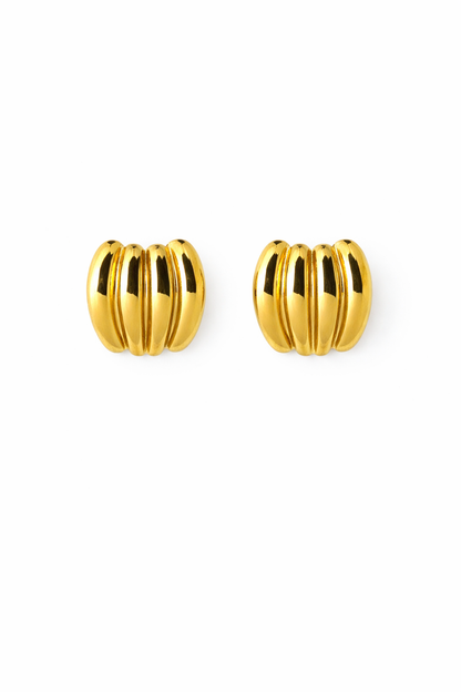 Golden Textured Stud Earrings