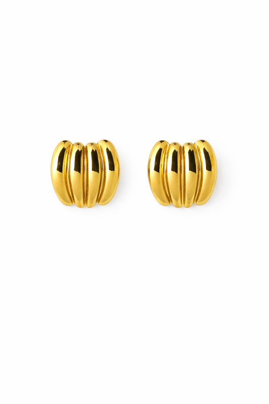 Golden Textured Stud Earrings