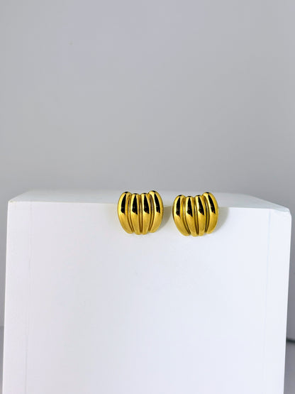 Golden Dome Stud Earrings