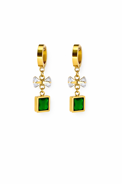 Emerald Tassel Drop Earrings