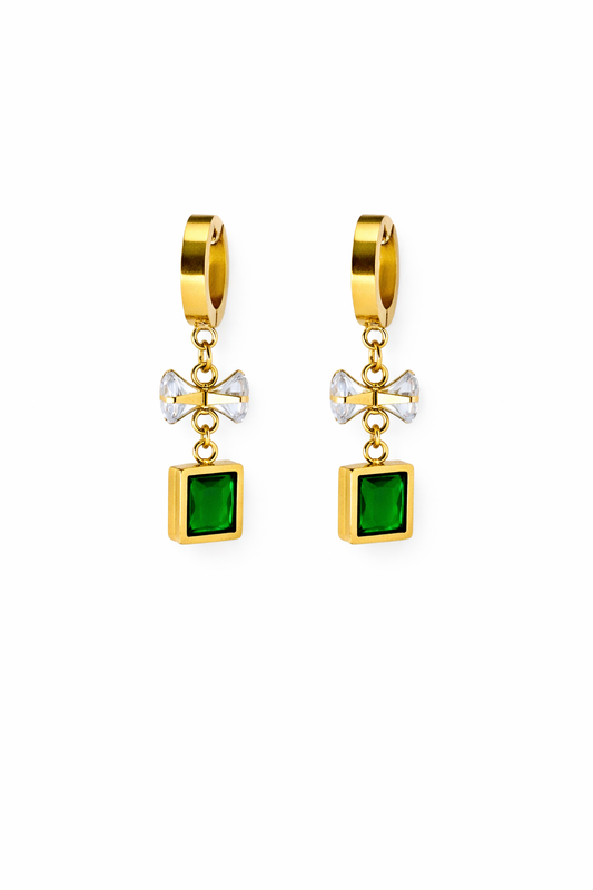 Emerald Tassel Drop Earrings