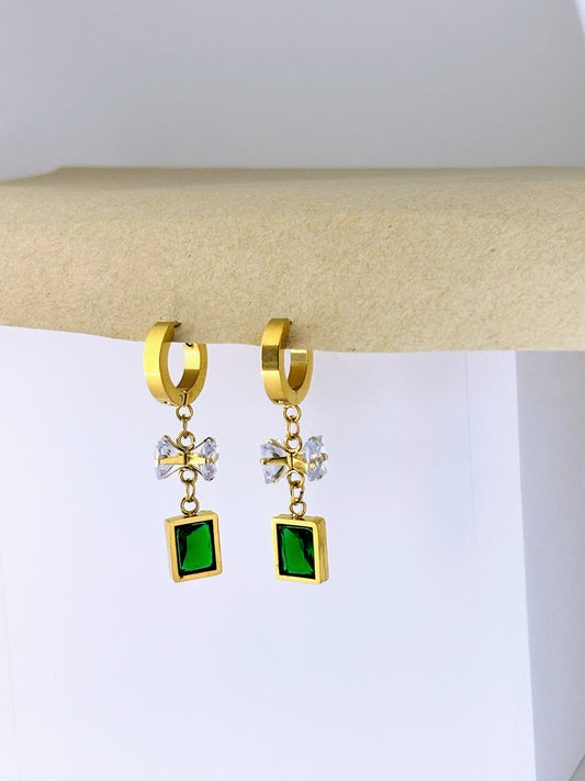 Emerald Tassel Drop Earrings