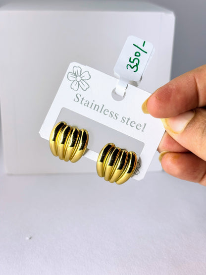 Golden Dome Stud Earrings
