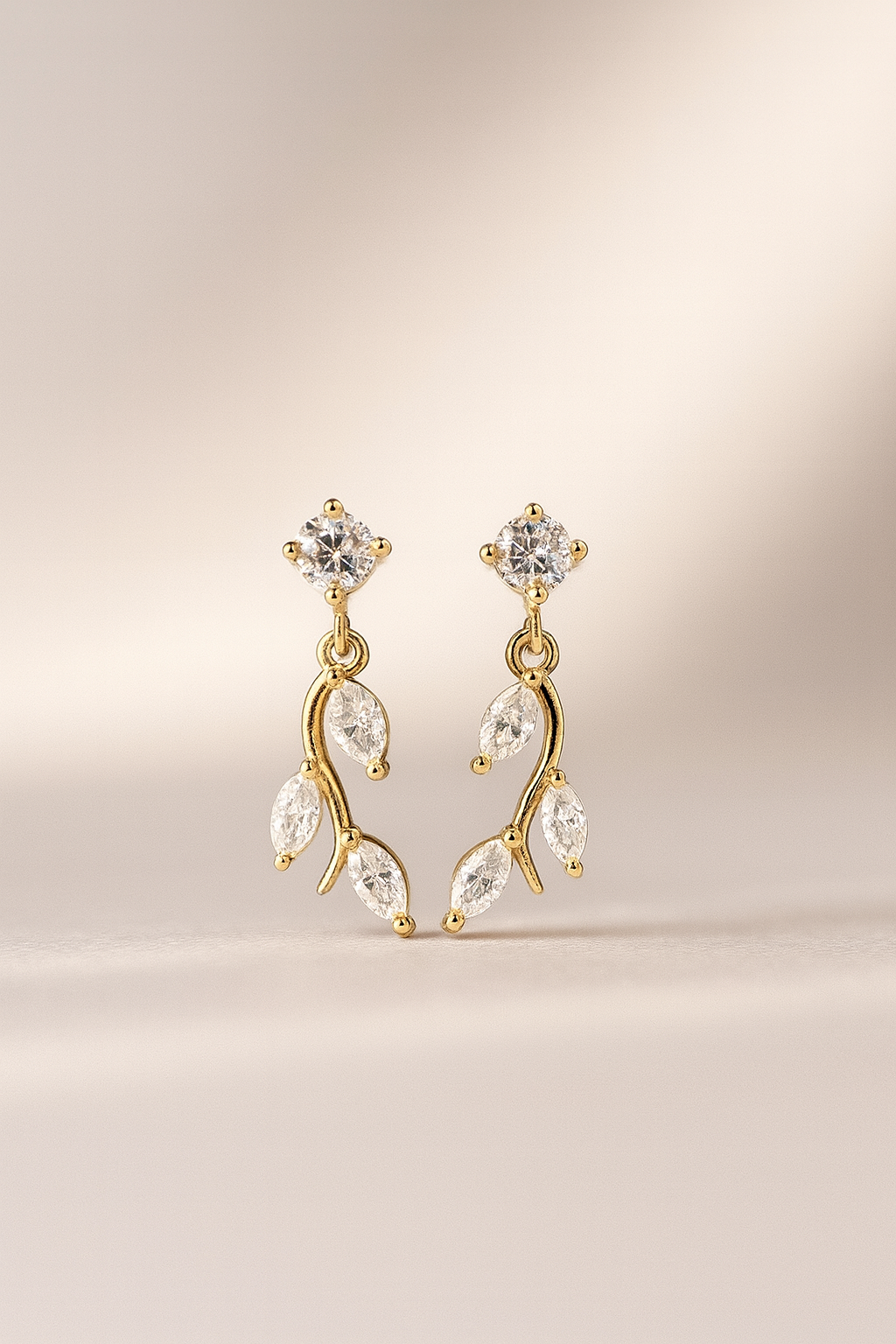 925 Silver Leaf Drop Earrings