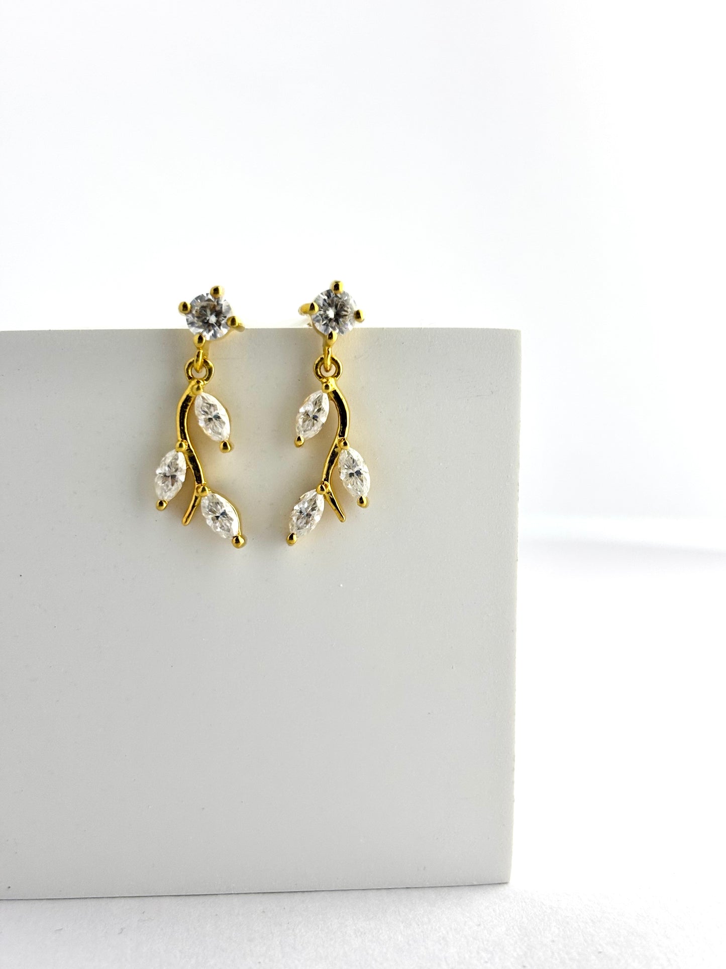 925 Silver Leaf Drop Earrings