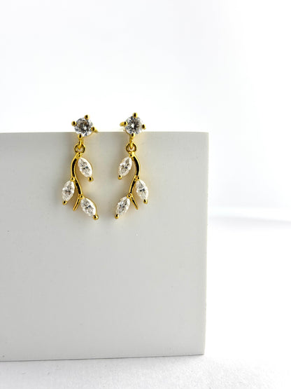 925 Silver Leaf Drop Earrings