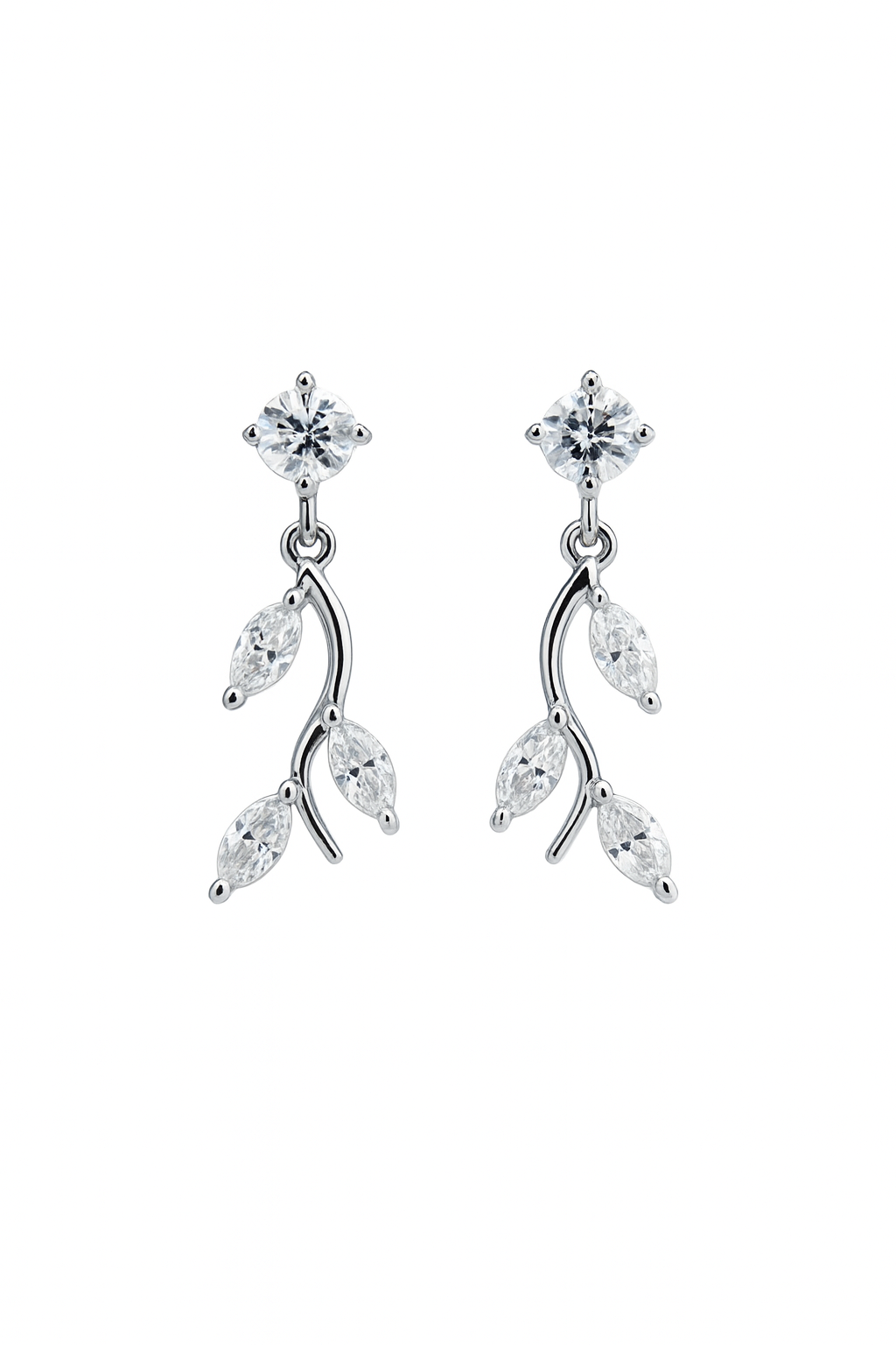 925 Silver Leaf Drop Earrings