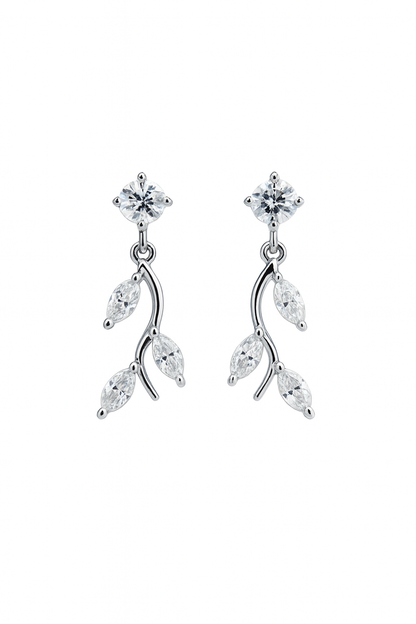 925 Silver Leaf Drop Earrings