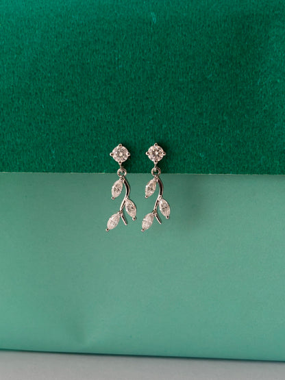 925 Silver Leaf Drop Earrings