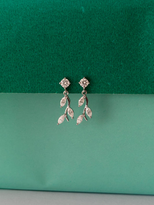 925 Silver Leaf Drop Earrings