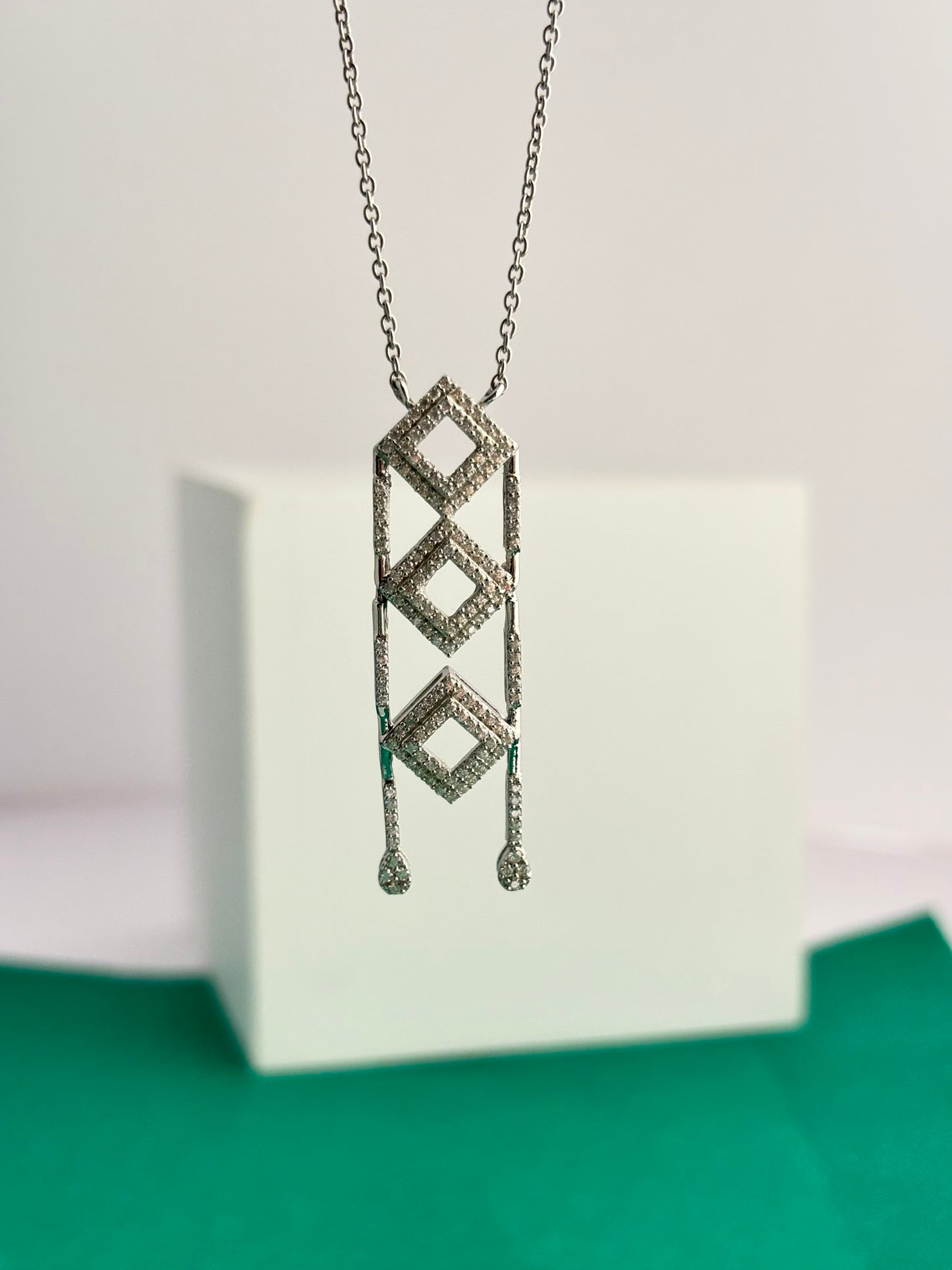 Silver Hexa – Geometric Moissanite Necklace