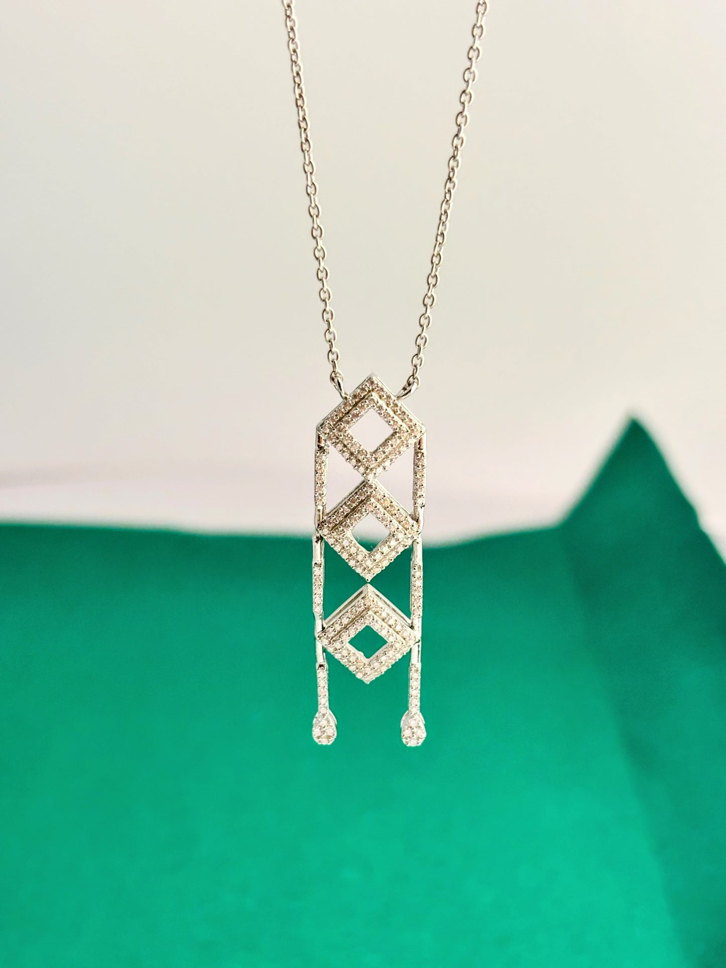 Silver Hexa – Geometric Moissanite Necklace