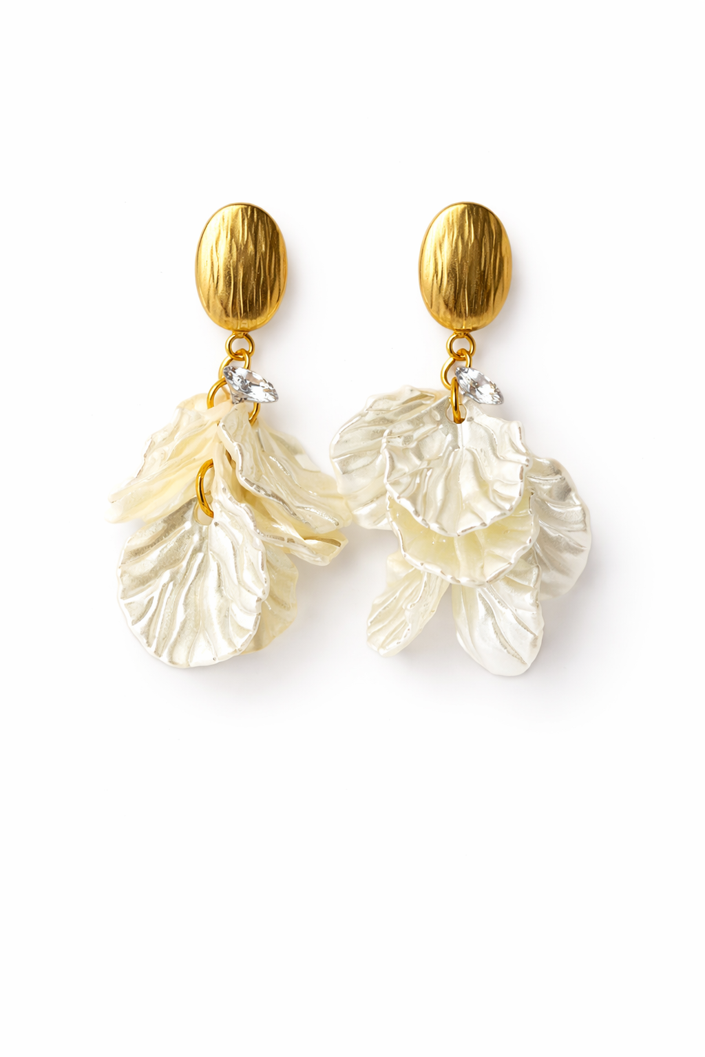 Golden Petal Drop Earrings