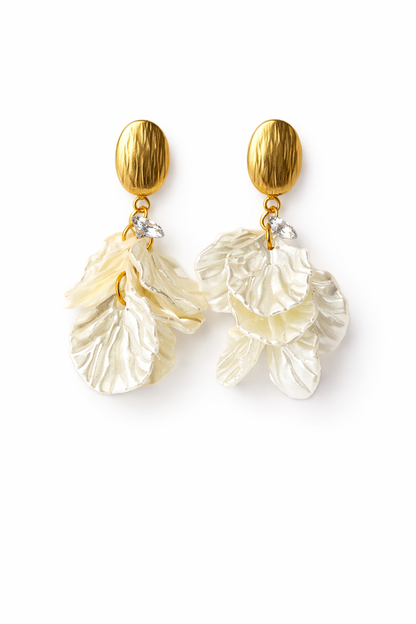 Golden Petal Drop Earrings
