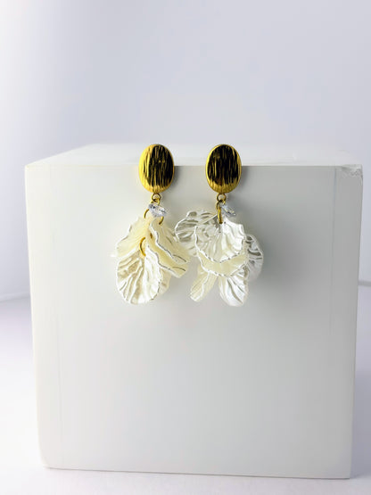 Golden Petal Drop Earrings