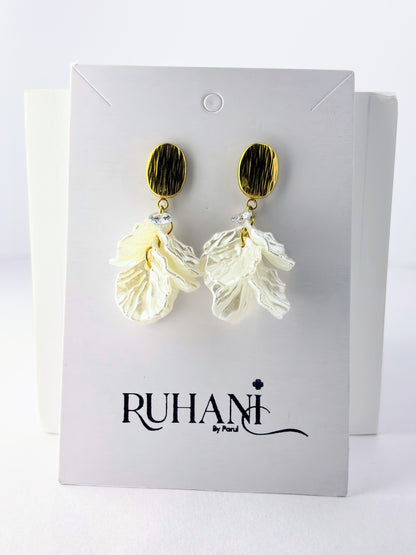 Golden Petal Drop Earrings