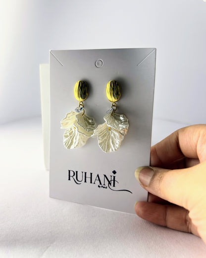 Golden Petal Drop Earrings