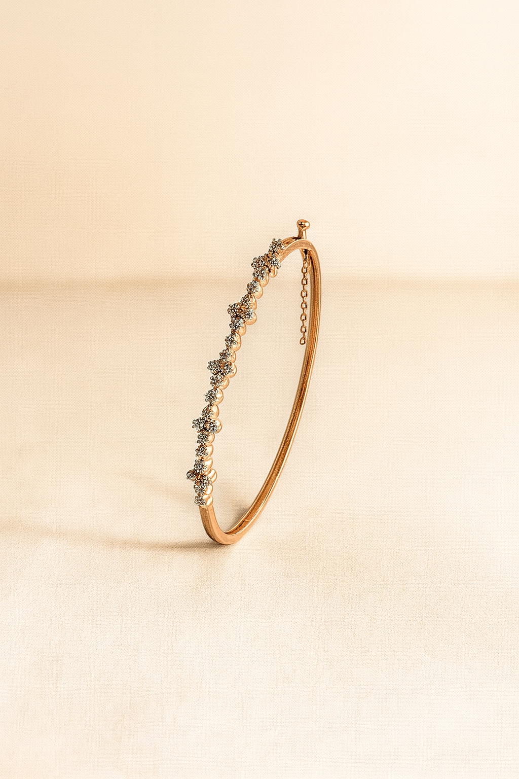 Rose Glow – Moissanite Floral Bangle