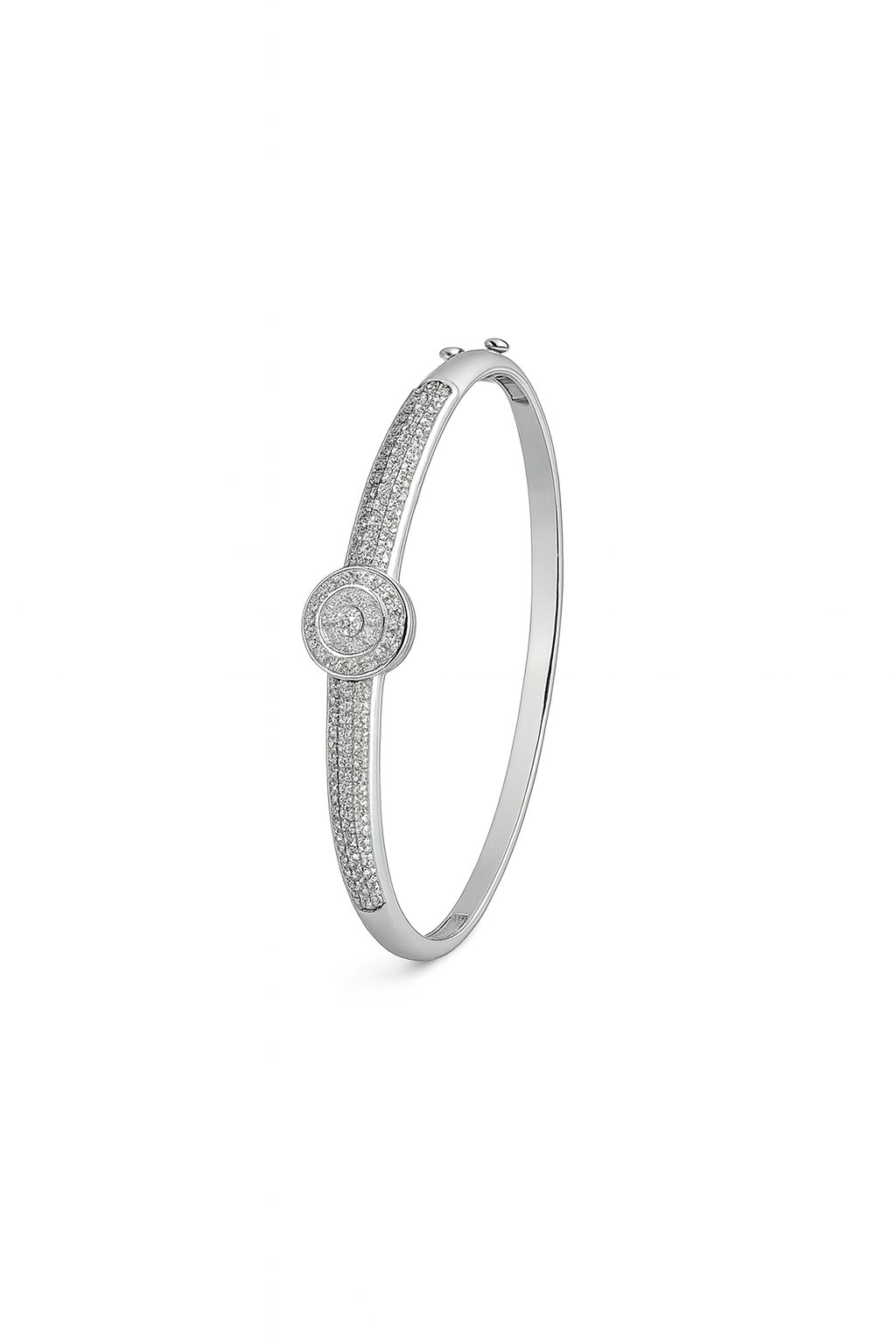Silver Grace – Moissanite Encrusted Bangle