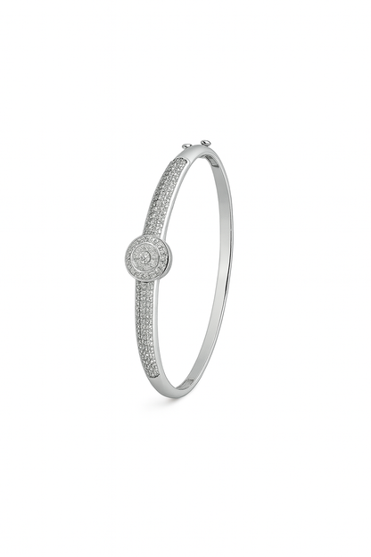 Silver Grace – Moissanite Encrusted Bangle