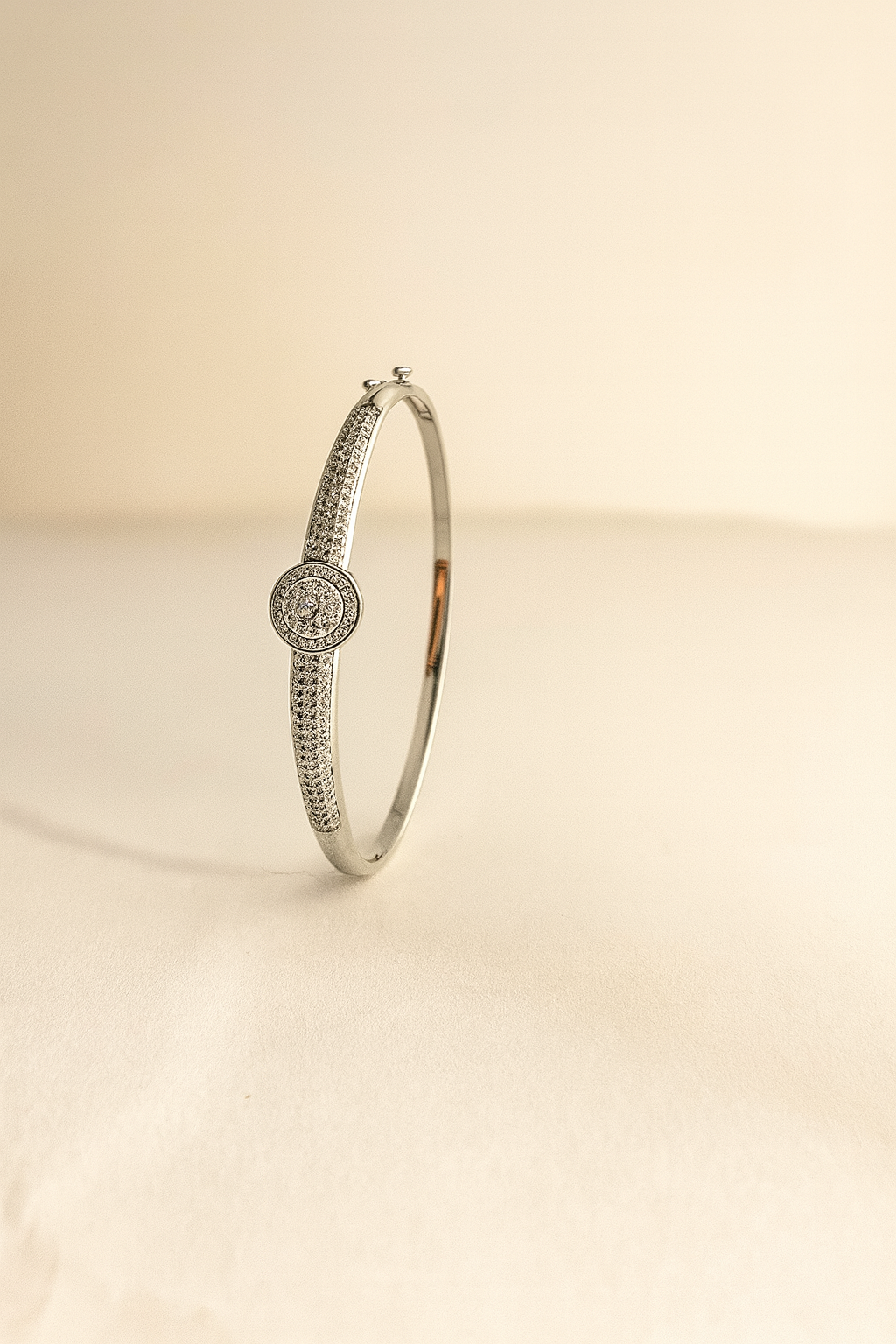 Silver Grace – Moissanite Encrusted Bangle