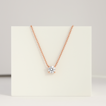 Rose Solitaire – Elegant Moissanite Necklace
