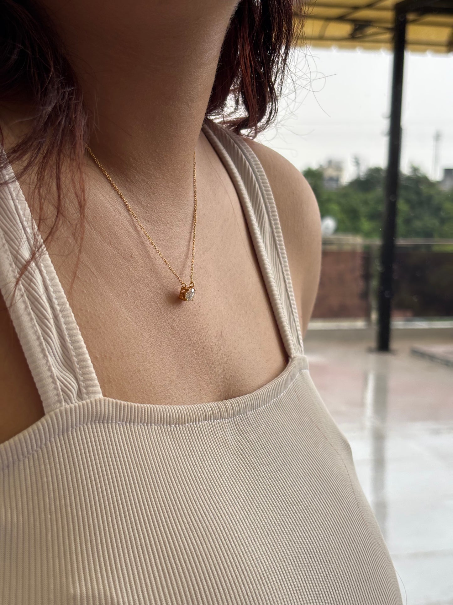 Rose Solitaire – Elegant Moissanite Necklace