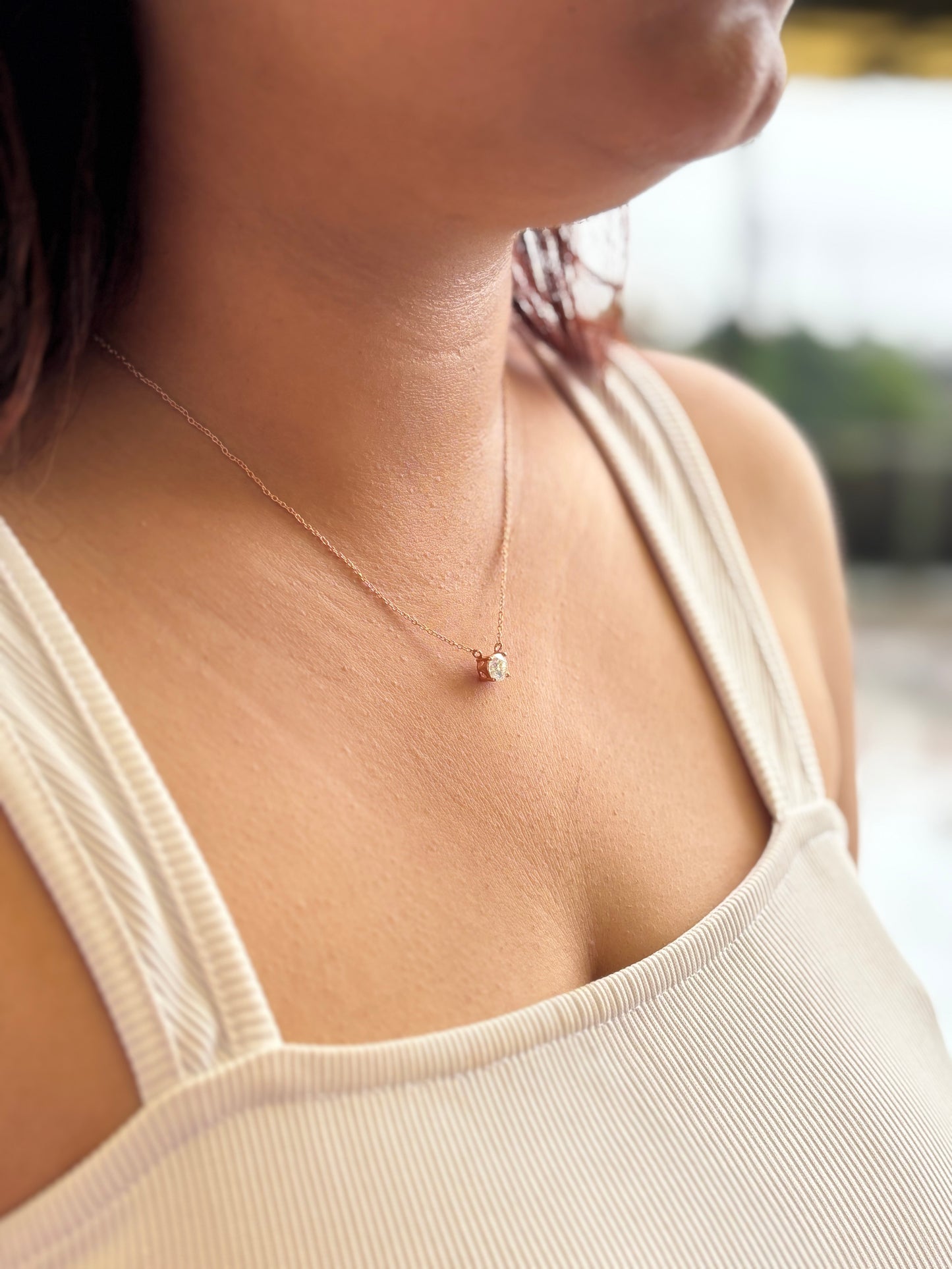 Rose Solitaire – Elegant Moissanite Necklace