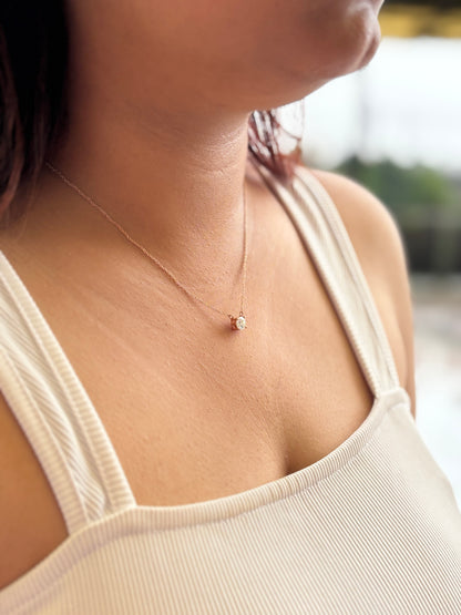 Rose Solitaire – Elegant Moissanite Necklace