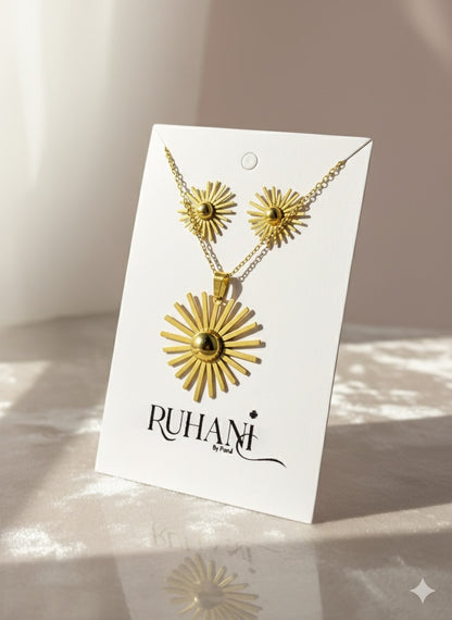 Golden Sunheart Necklace Set