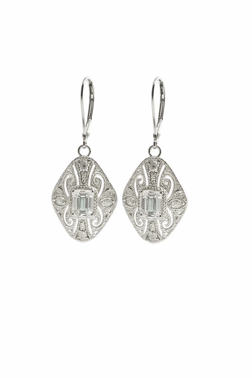 925 Silver Crystal Drop Earrings