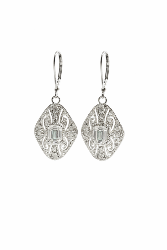 925 Silver Crystal Drop Earrings
