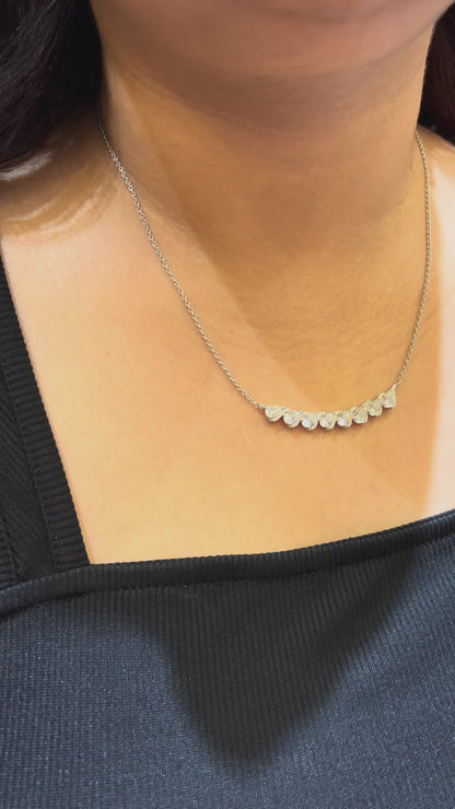 Moonlit Glow – Silver Moissanite Necklace