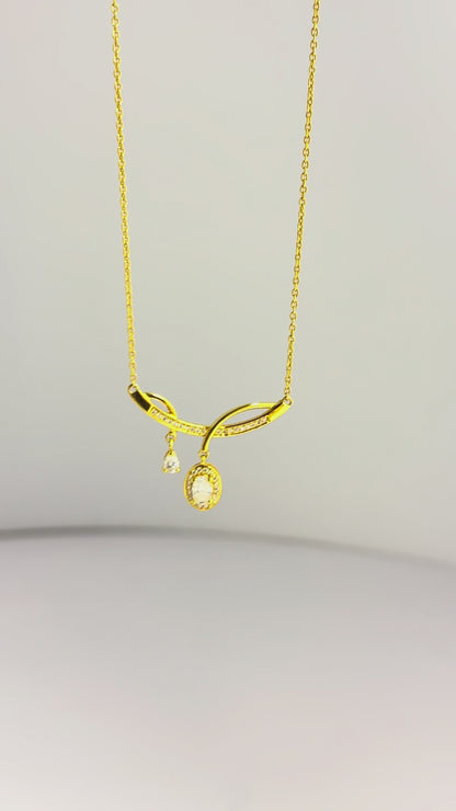 Golden Glow – Moissanite Drop Necklace