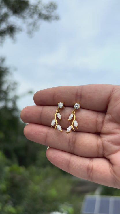 925 Silver Leaf Drop Earrings