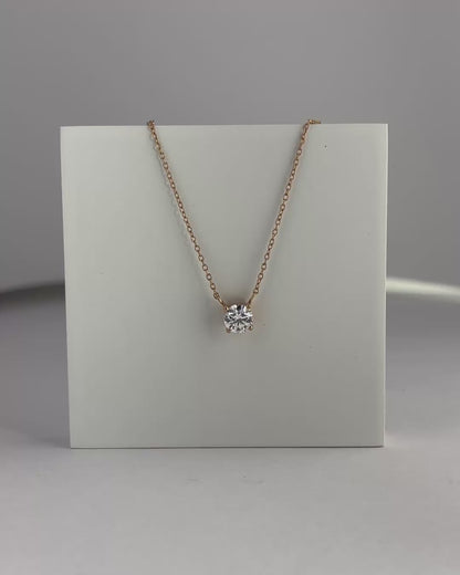 Rose Solitaire – Elegant Moissanite Necklace