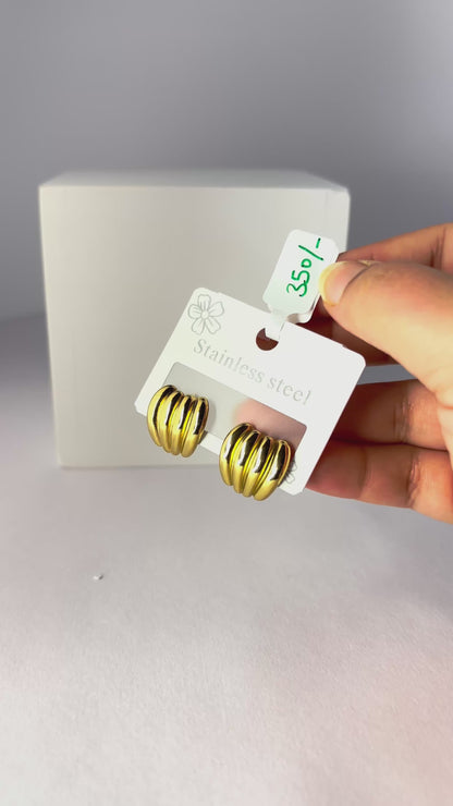 Golden Dome Stud Earrings