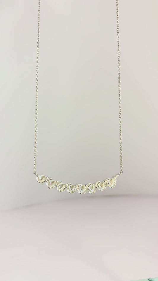 Moonlit Glow – Silver Moissanite Necklace