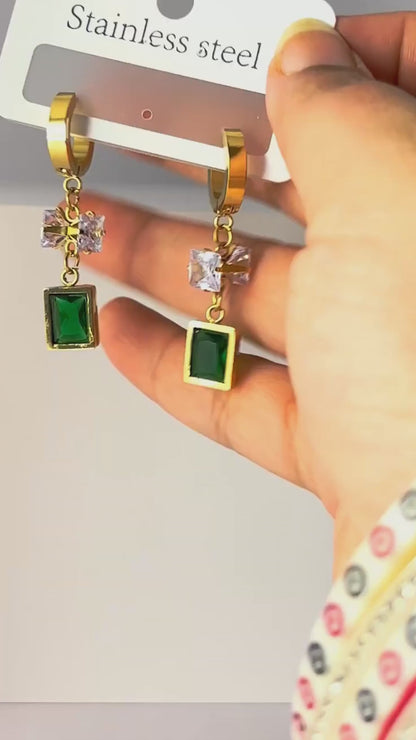 Emerald Tassel Drop Earrings