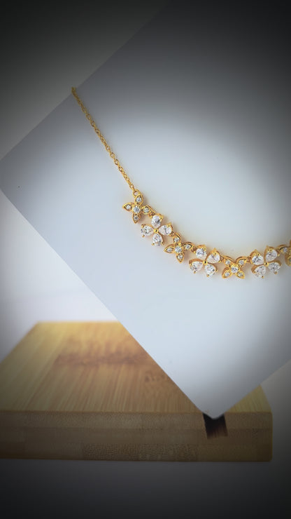 Golden Bloom – Moissanite Floral Necklace
