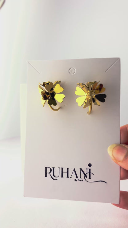 Golden Cluster Blossom Earrings