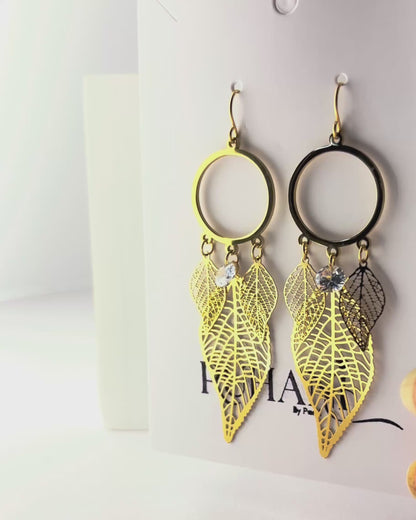 Golden Halo Drop Earrings