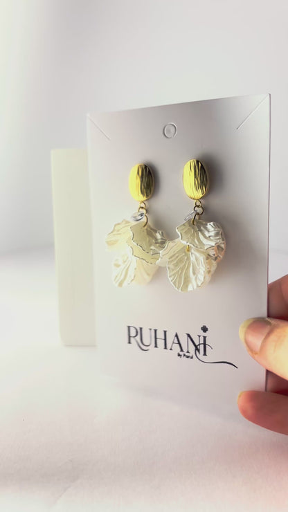 Golden Petal Drop Earrings